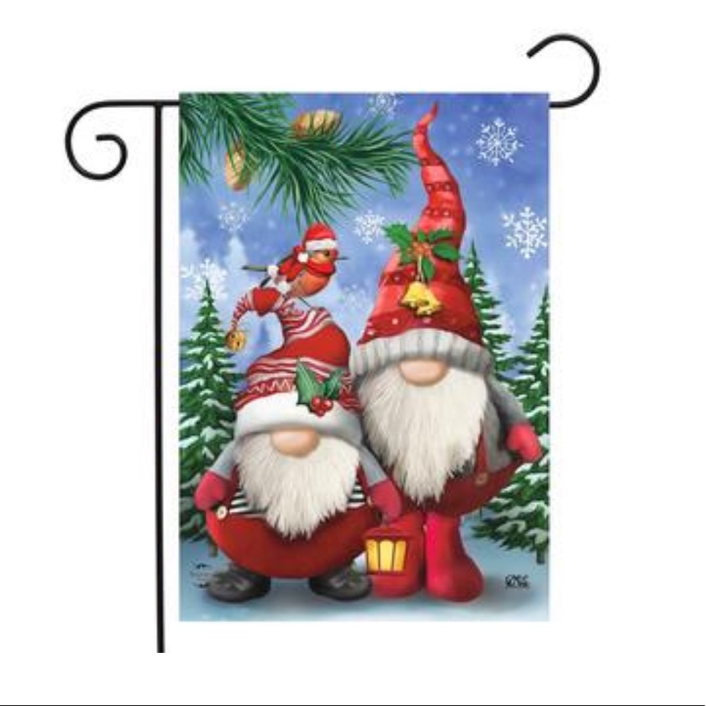NWT BRIARWOOD LANE Welcome Christmas Gnomes Decor Santa Garden Flag